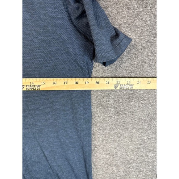 Lululemon Vent Tech Short Sleeve Textured Polo Shirt‎ Blue Mens Size L Athletic - Picture 7 of 9